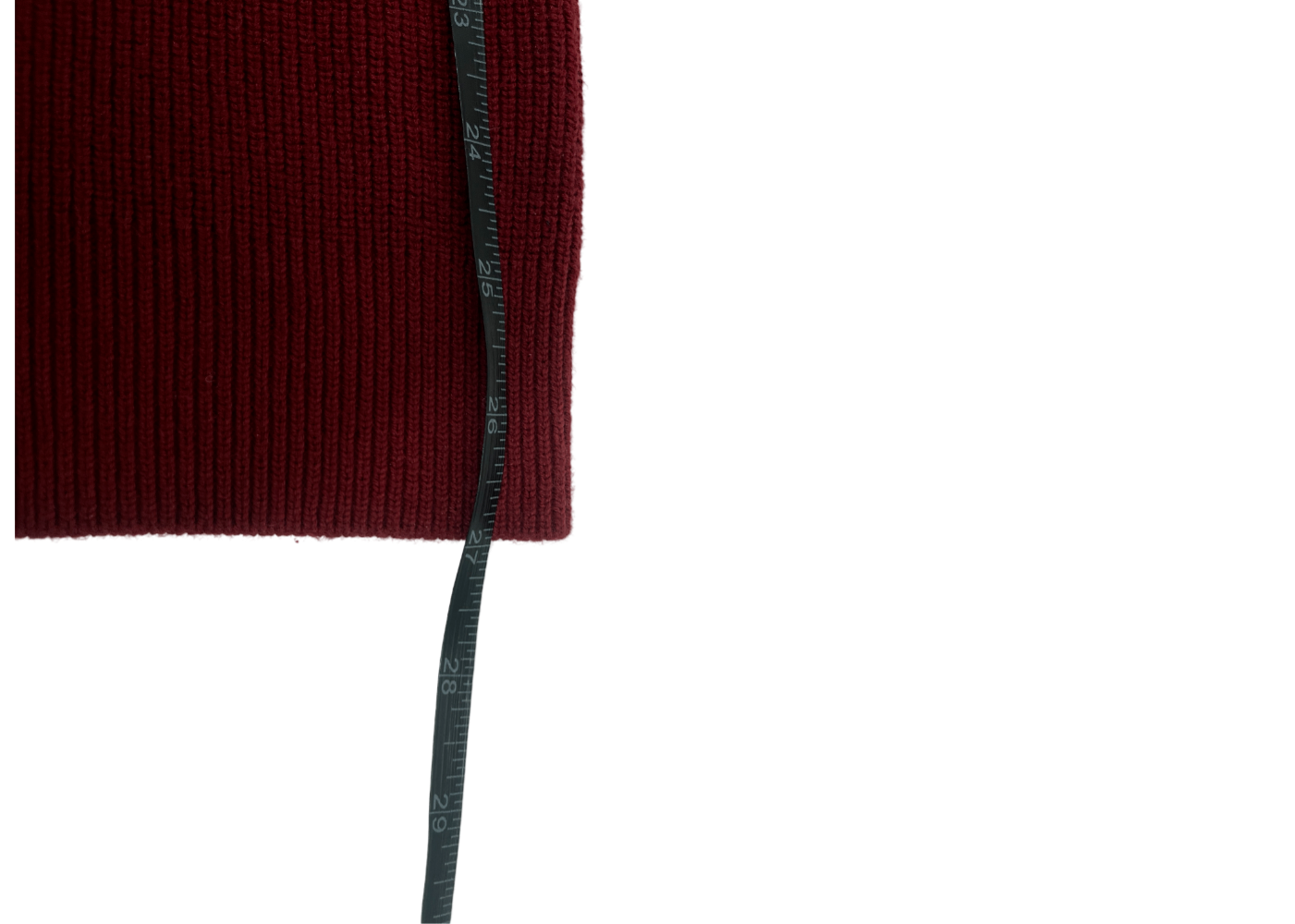 Cotton Silk Ribbed Pencil Skirt Deep Red / Size M