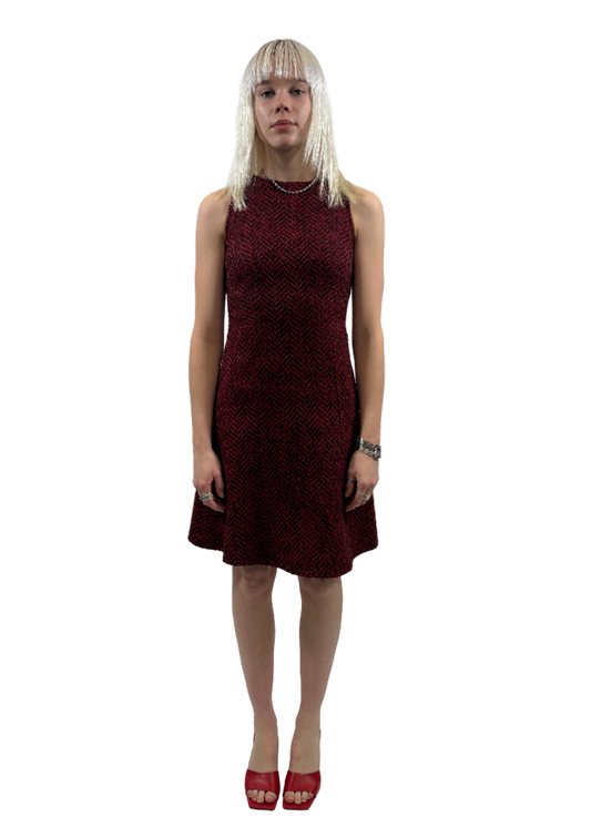 Red Tweed Dress / Size 36
