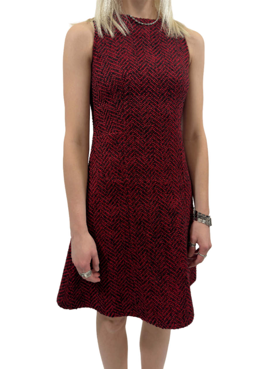 Red Tweed Dress / Size 36