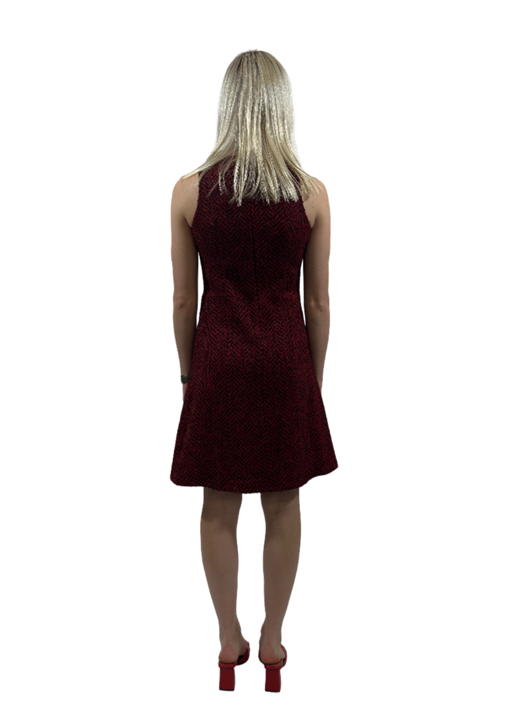Red Tweed Dress / Size 36