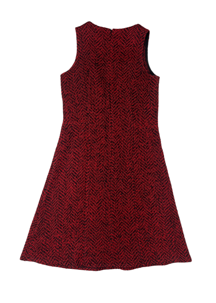 Red Tweed Dress / Size 36