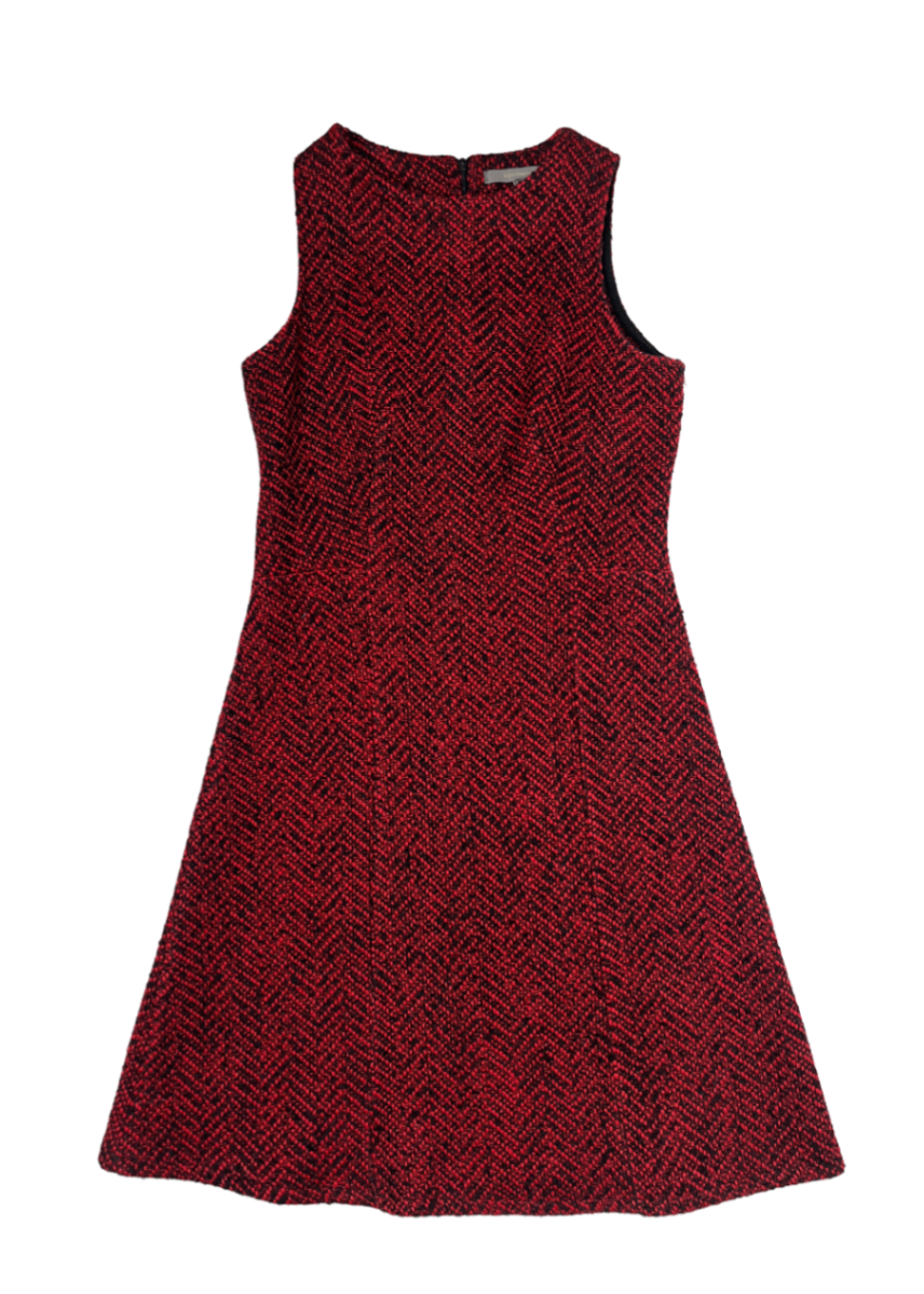 Red Tweed Dress / Size 36
