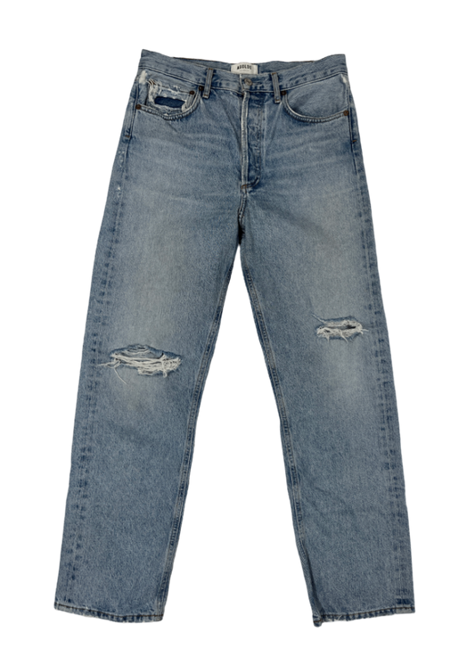 90's Straight Leg Light Wash Jean / Size 27