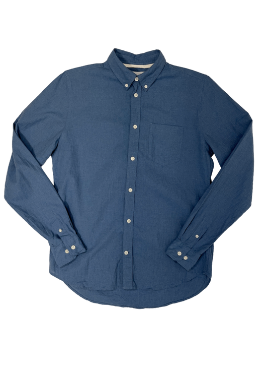 Osvald Button Down Cotton Linen Shirt Blue / Size S