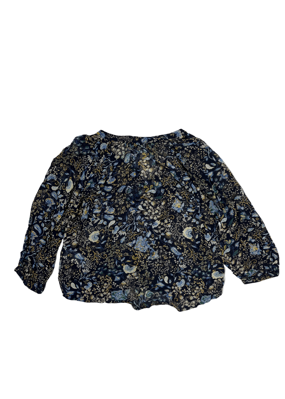 V-Neck Blouse Blue Paisley / Size 38