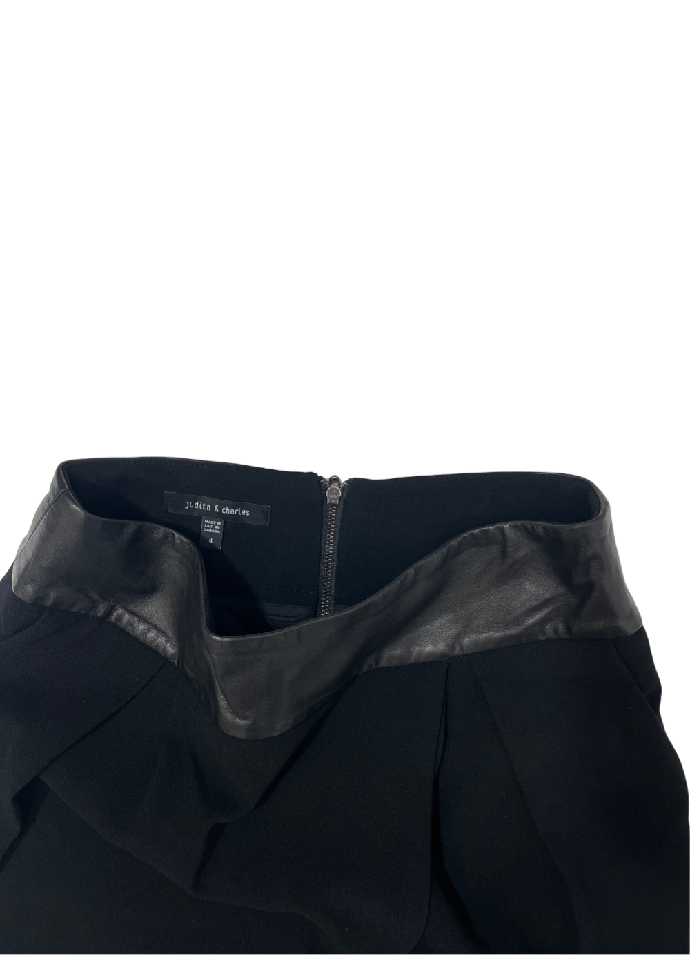Leather Waistband Mini Skirt Black / Size 4