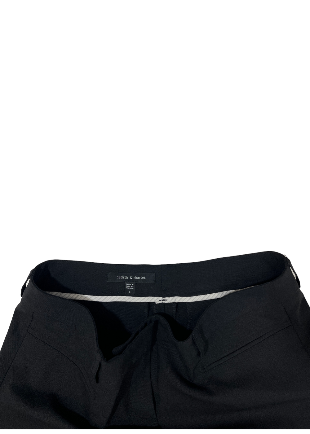 Straight Leg Black Wool Pant / Size 8