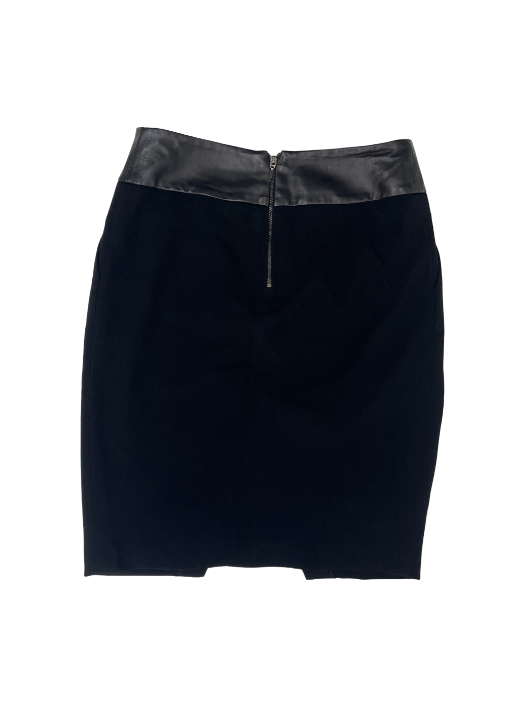 Leather Waistband Mini Skirt Black / Size 4