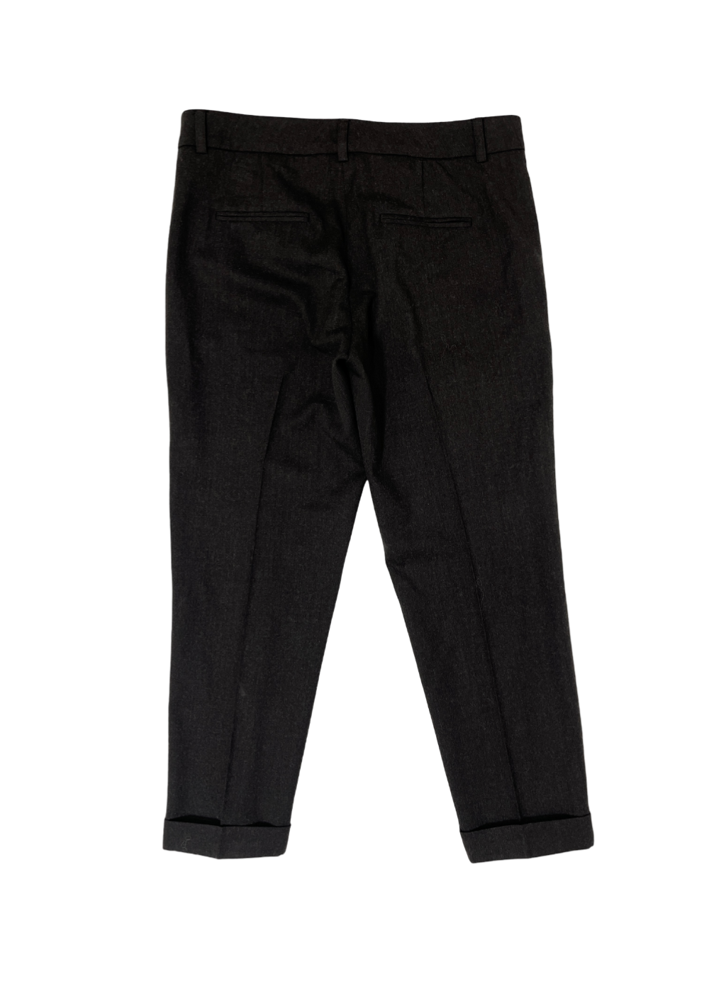 Grey Cuffed Wool Trouser / Size 6