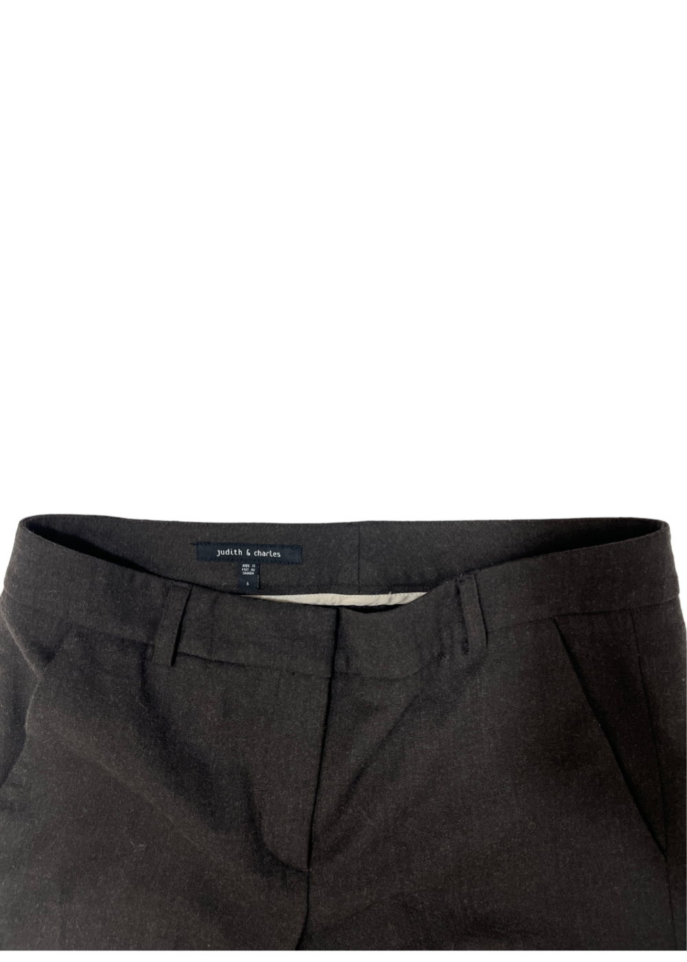 Grey Cuffed Wool Trouser / Size 6