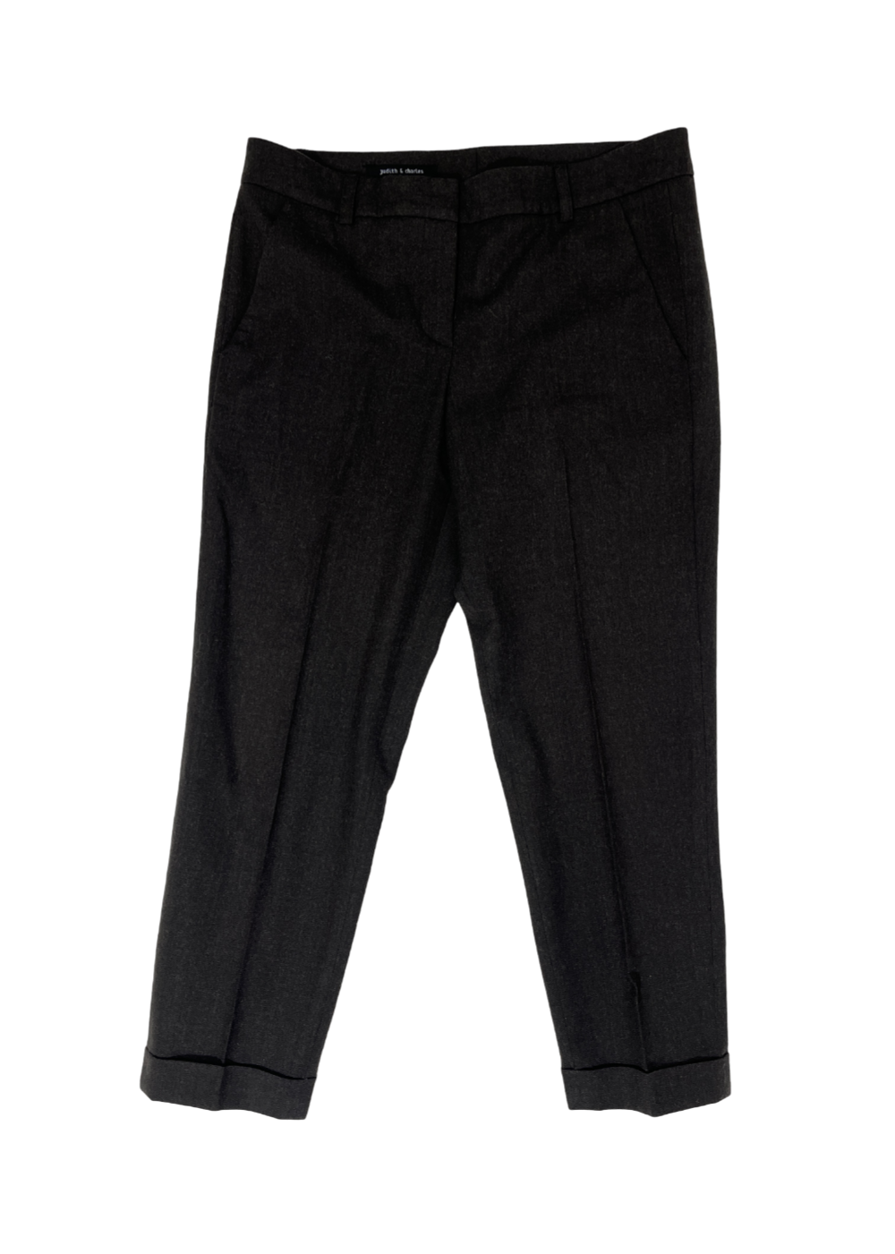 Grey Cuffed Wool Trouser / Size 6