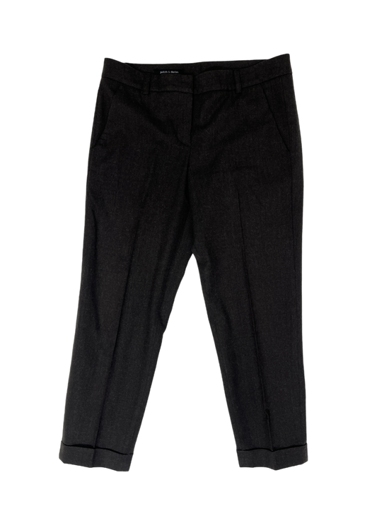 Grey Cuffed Wool Trouser / Size 6