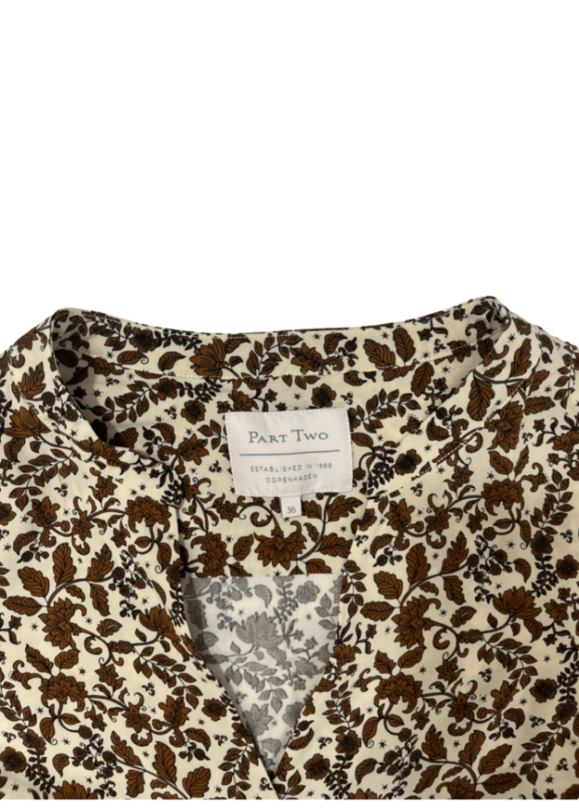 Tonnie Beige/Brown Floral Blouse / Size 6