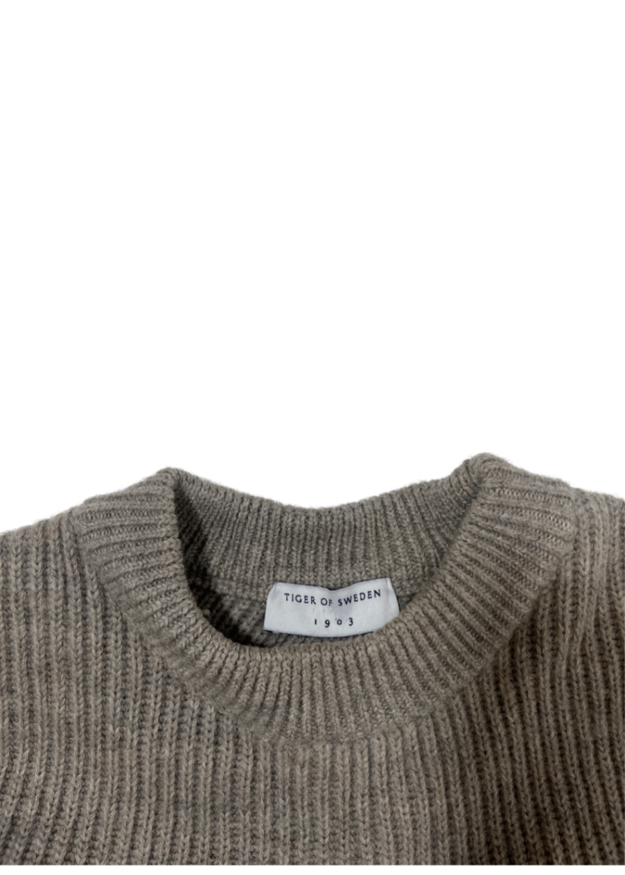Feya Open Back Wool Sweater Beige / Size S
