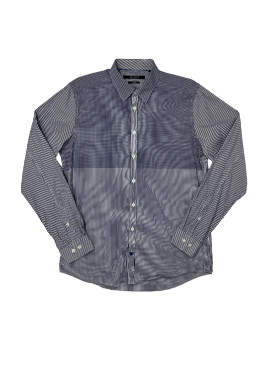 Groomsman Stripe/Check Longsleeve Shirt Blue / Size 41
