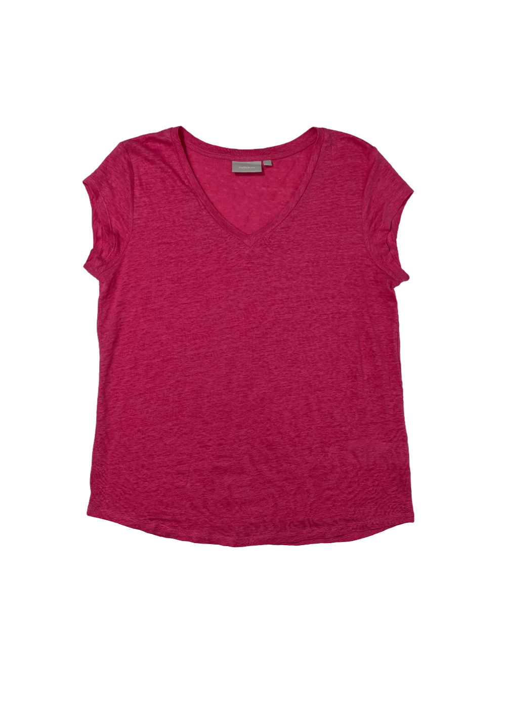 Caurals Linen V-Neck T-Shirt Hot Pink / Size S
