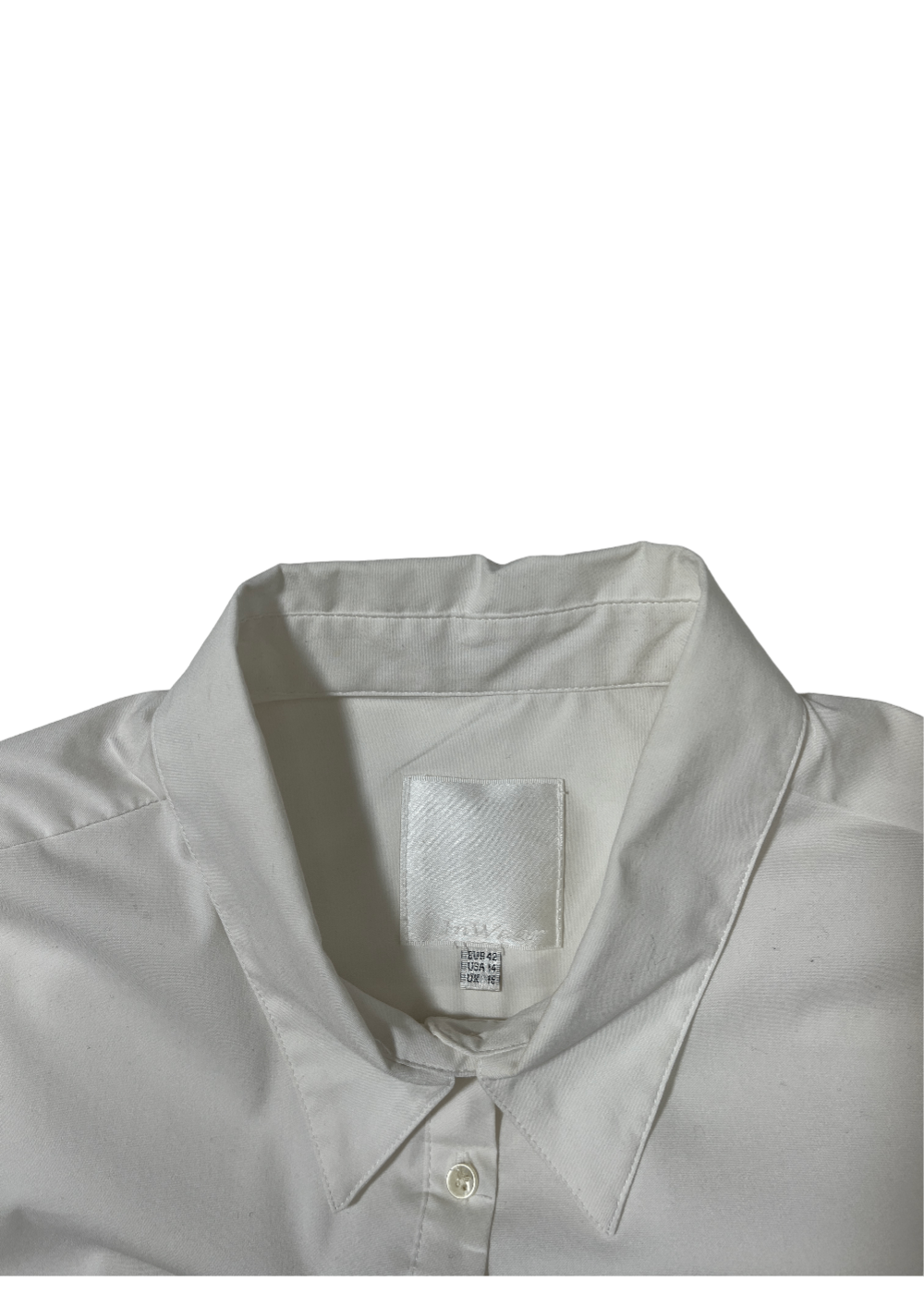 Cotton Stretch White Shirt / Size 12
