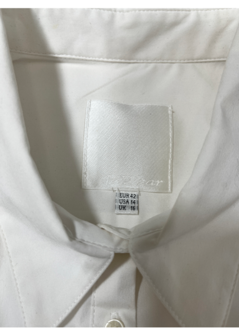 Cotton Stretch White Shirt / Size 12