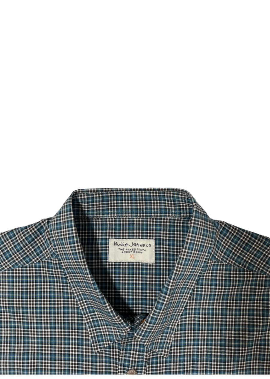 Check Snap Front Western Shirt / Size XL