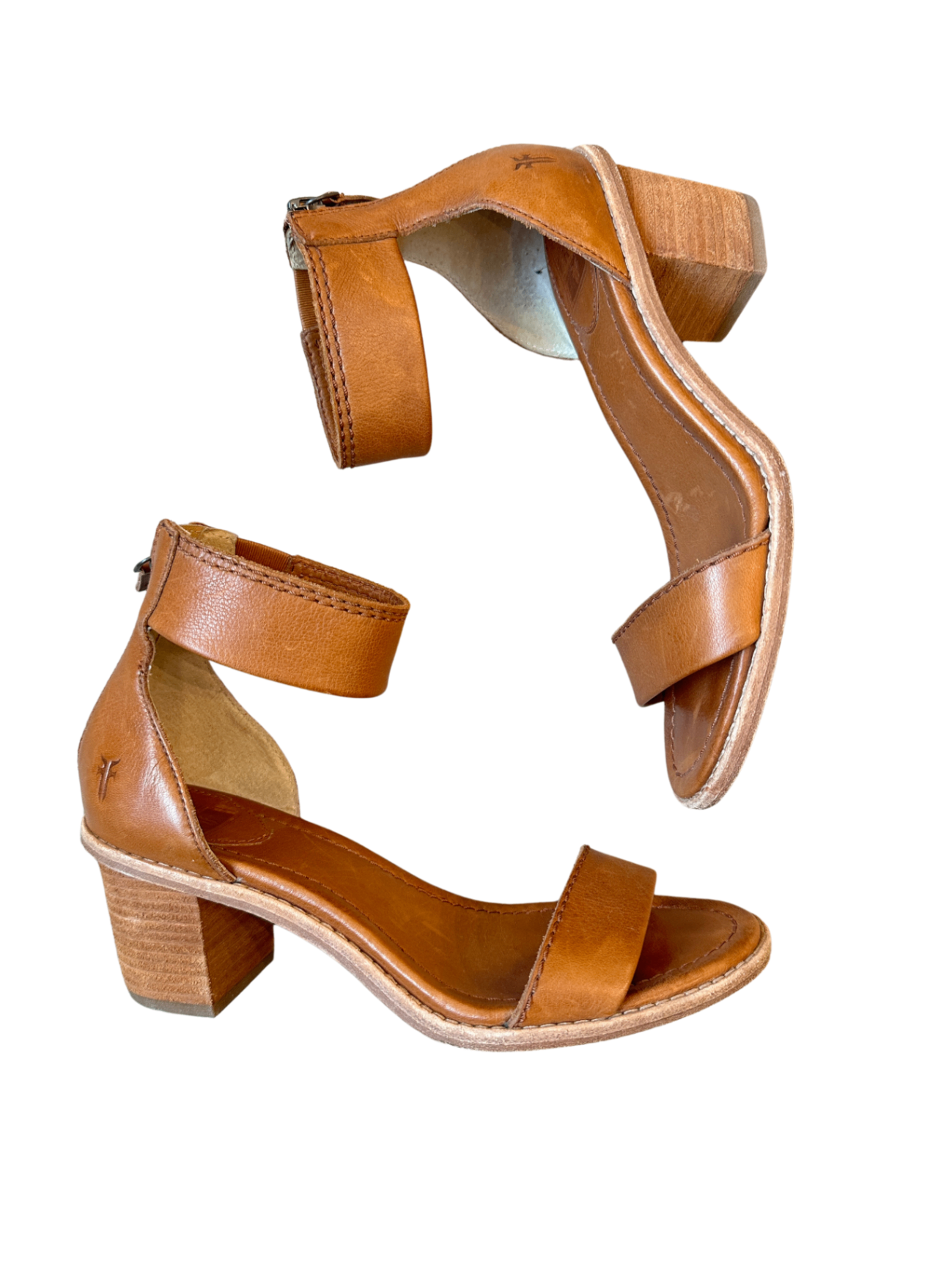 Brielle Back Zip Sandal Cognac / Size 7