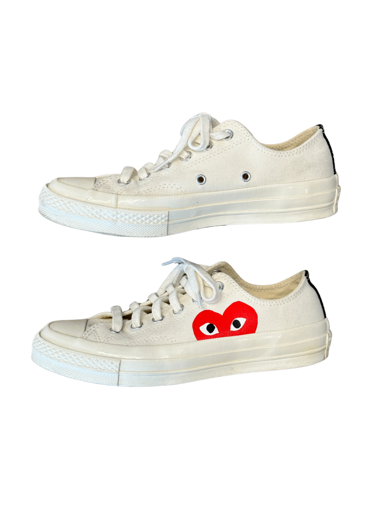 Comme des Garçons Play Converse Low Sneakers Ivory / Size 7W
