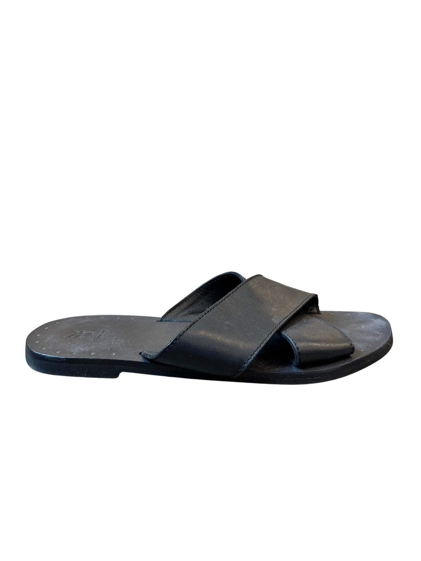 Criss Cross Leather Sandal Black / Size 7.5