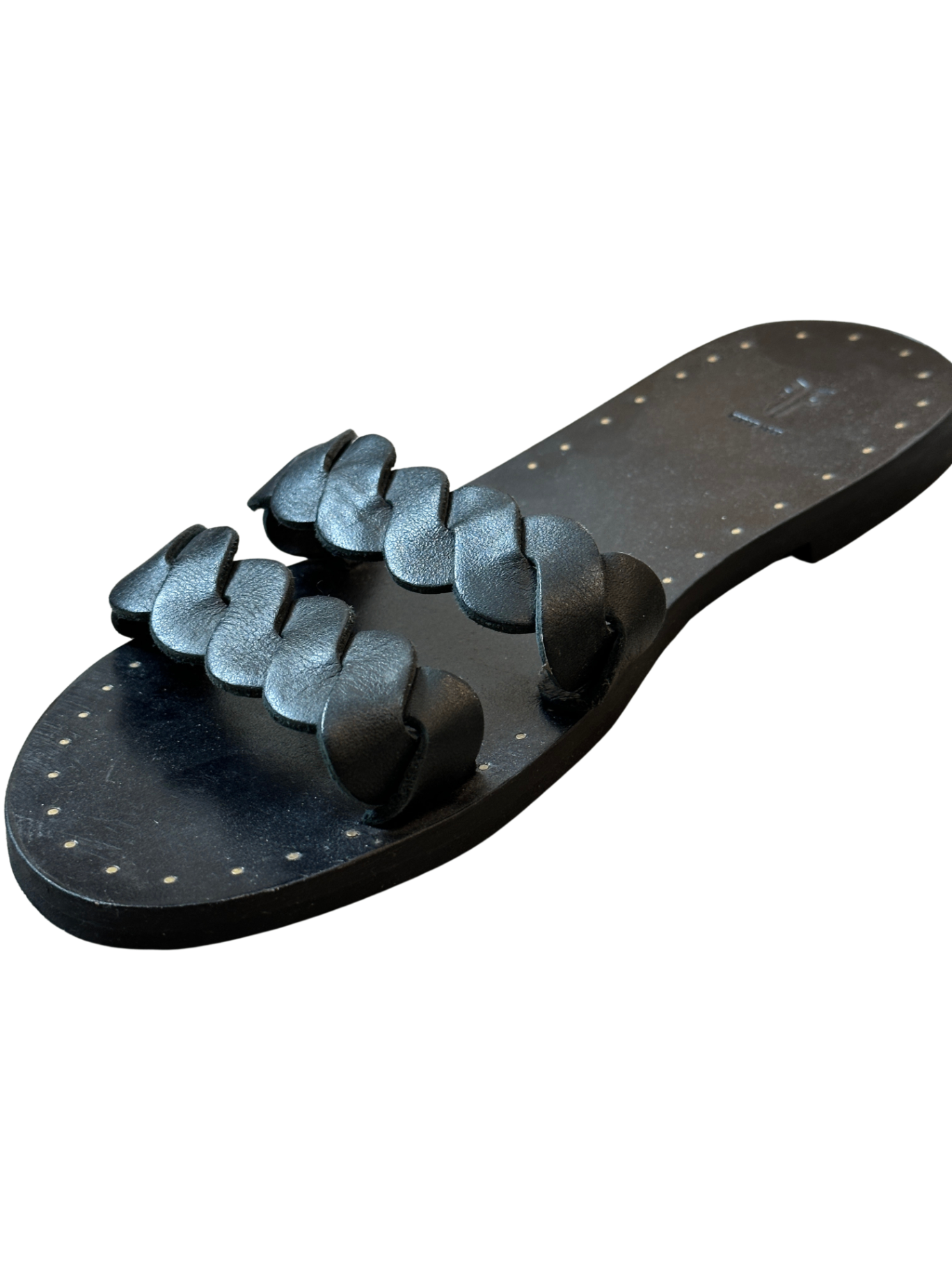 Braided Leather Sandal Black / Size 8