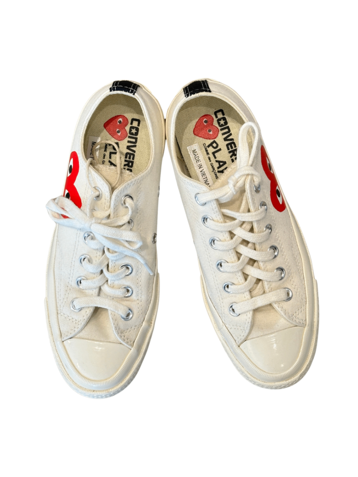 Comme des Garçons Play Converse Low Sneakers Ivory / Size 7W