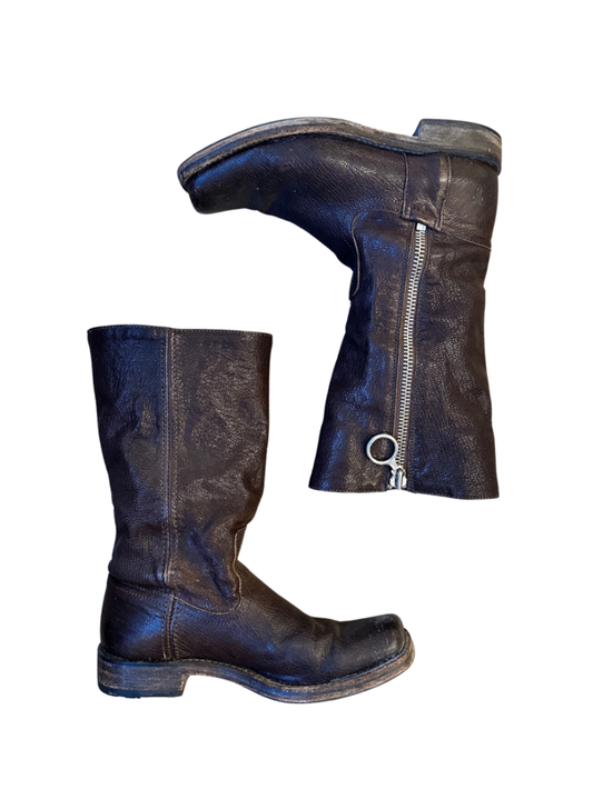 Heath Square Toe Zip Boots / Size 7.5