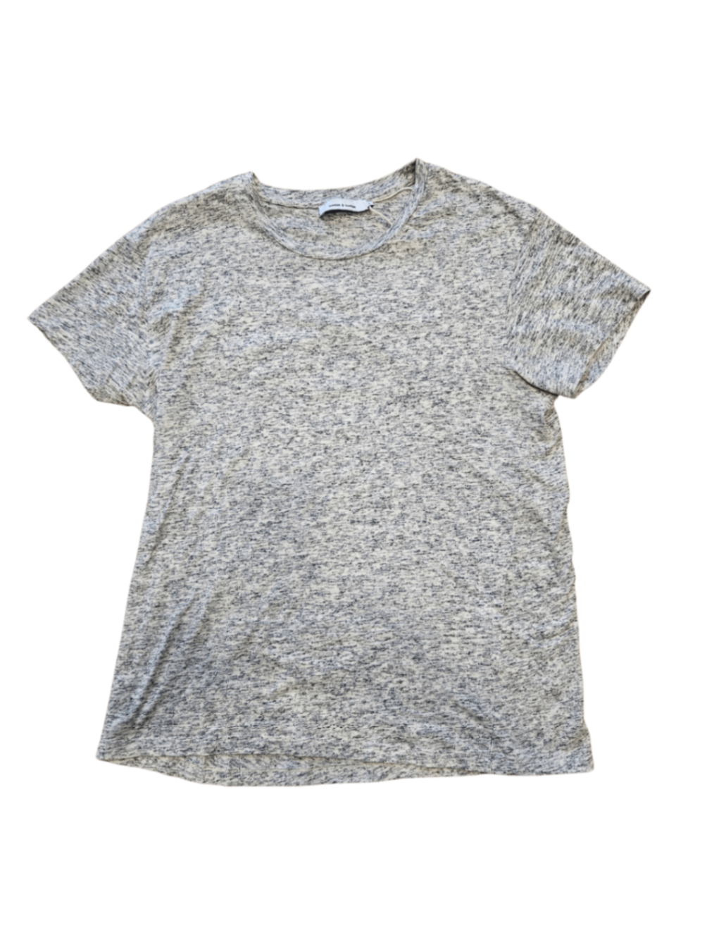 White/Black Marled T-Shirt / Size L