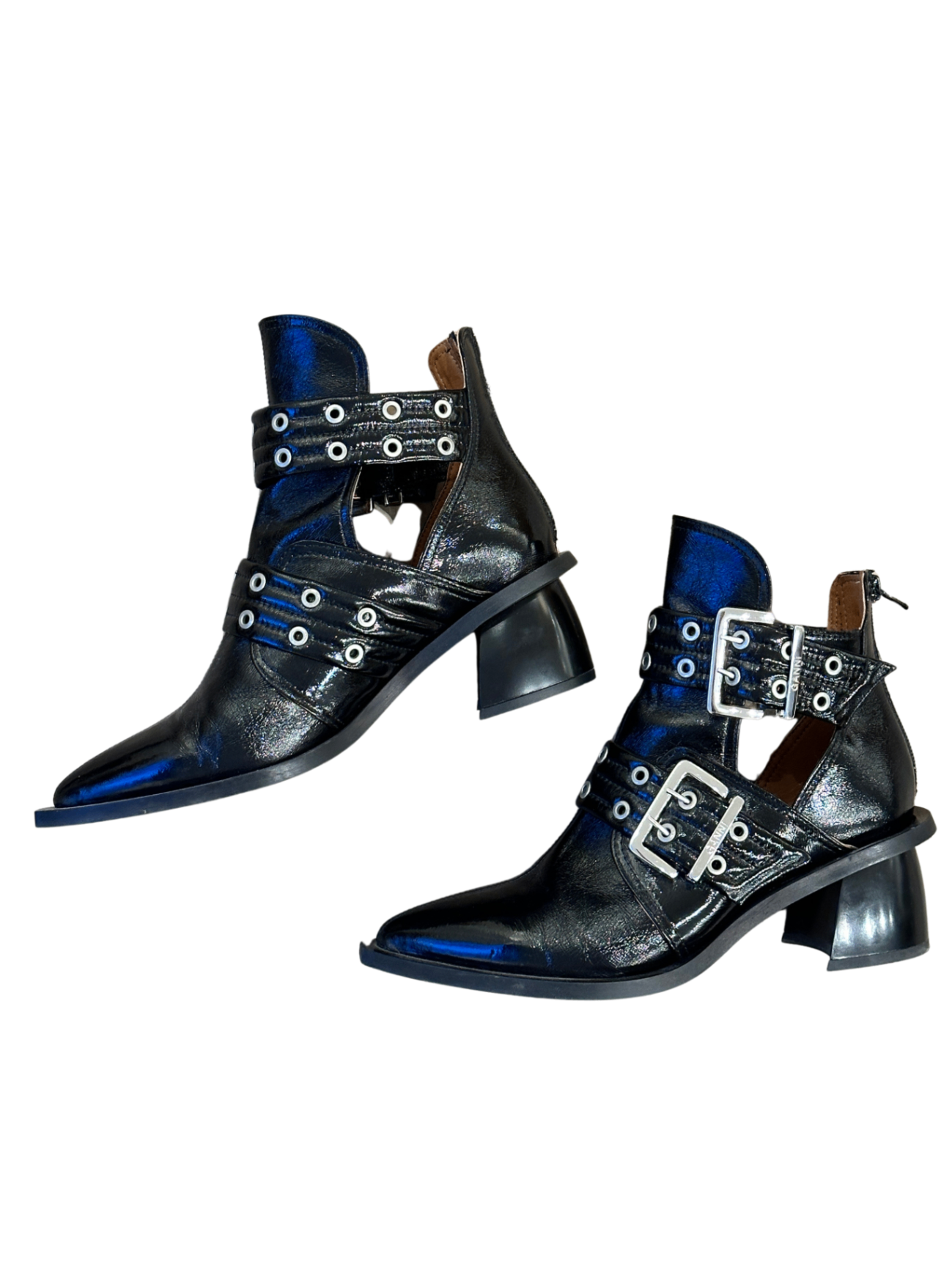 Chunky Buckle Ankle Boots Black / Size 39