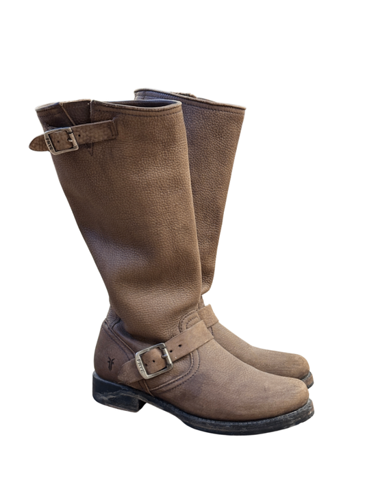 Veronica Slouch Pebbled Leather Boot / Size 7.5