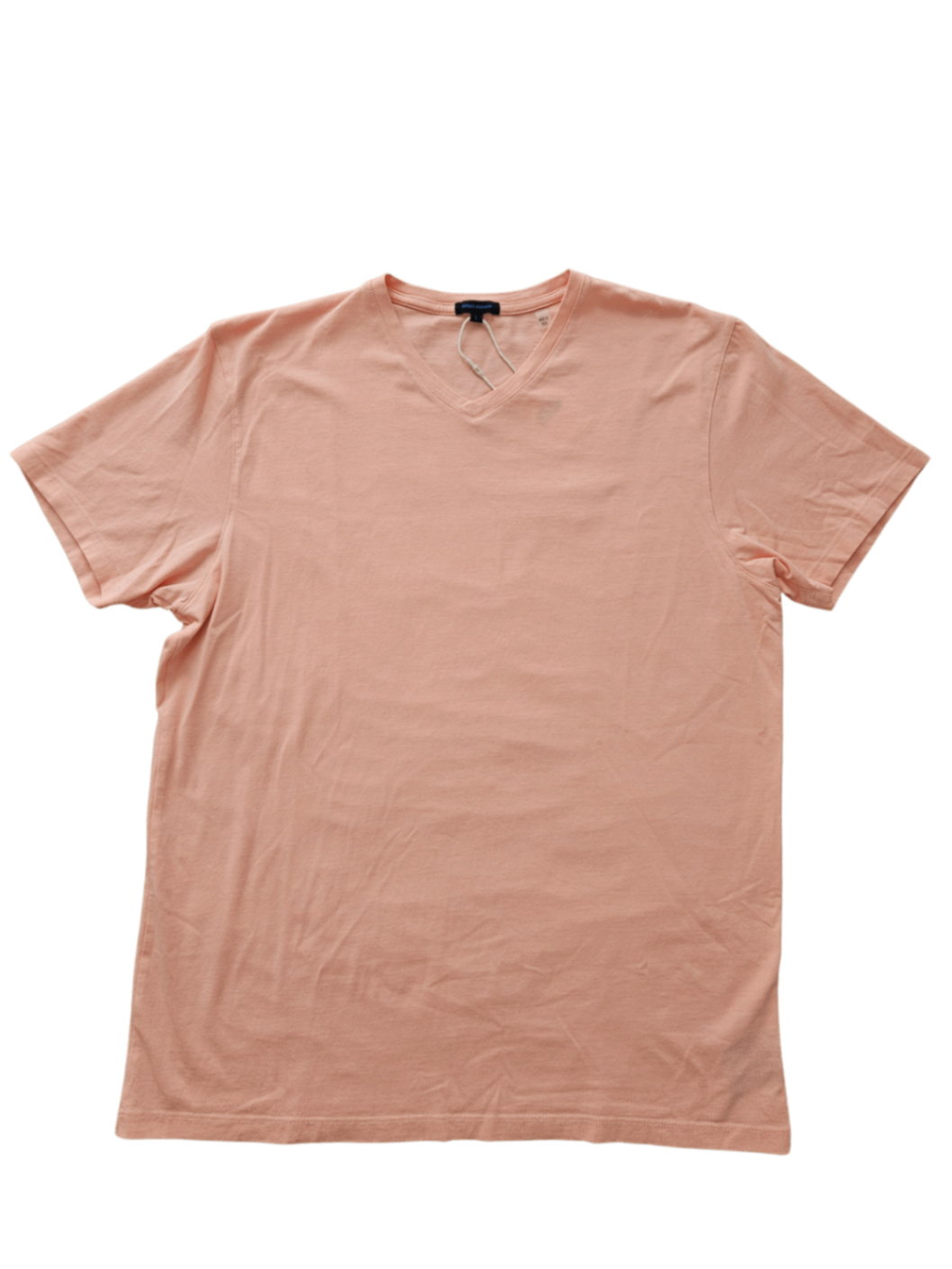 Pima Cotton V-Neck T-Shirt Coral / Size L