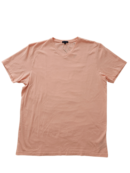 Pima Cotton V-Neck T-Shirt Coral / Size L