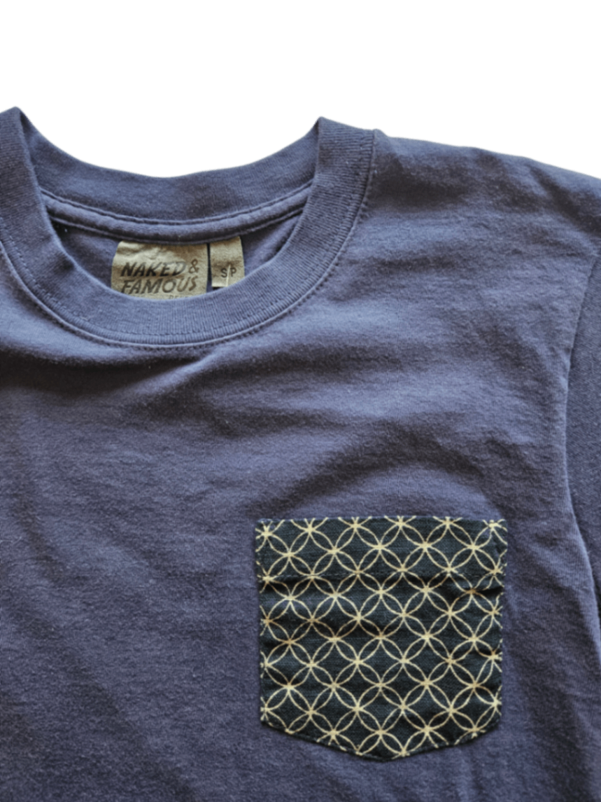 Pocket Tee Navy Kimono Print / Size S