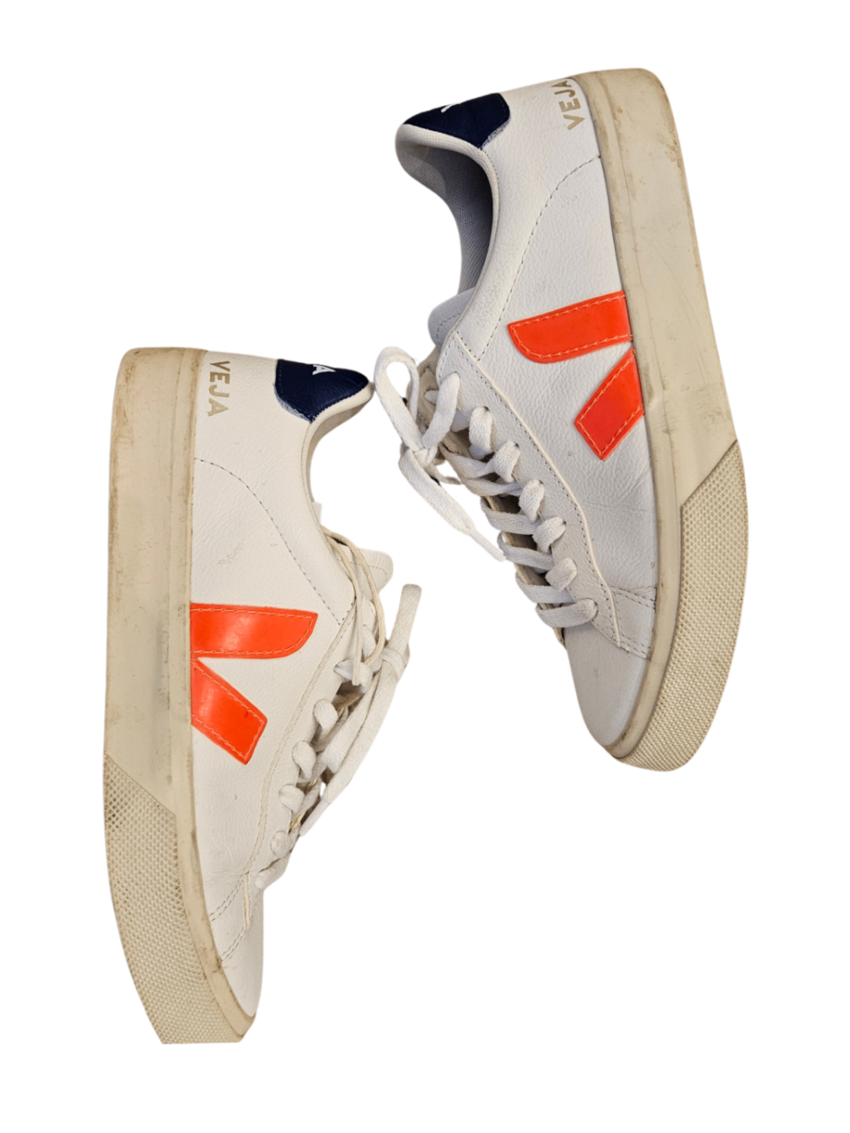 Campo Leather Sneakers White Orange Fluo / Size 39