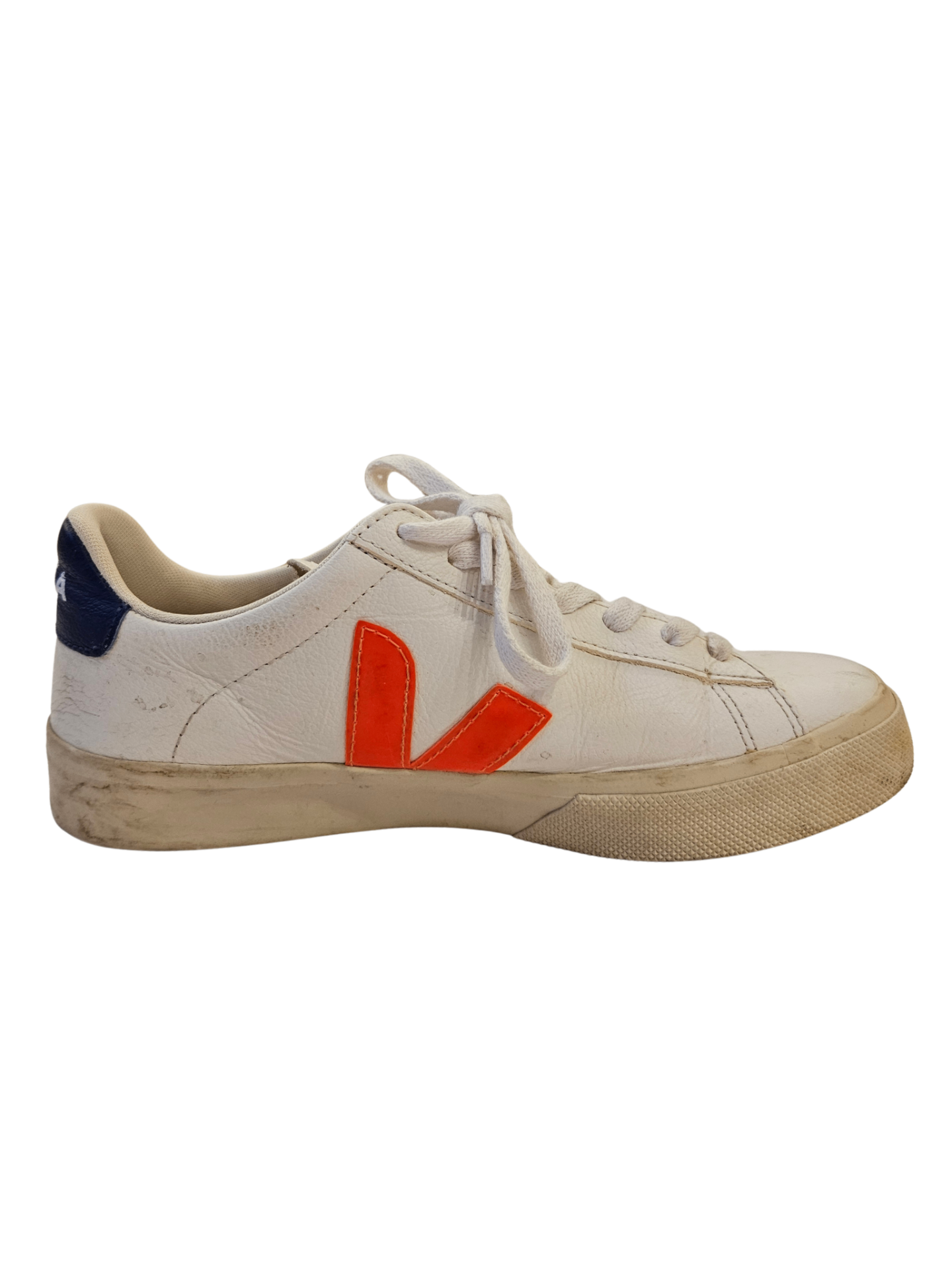 Campo Leather Sneakers White Orange Fluo / Size 39