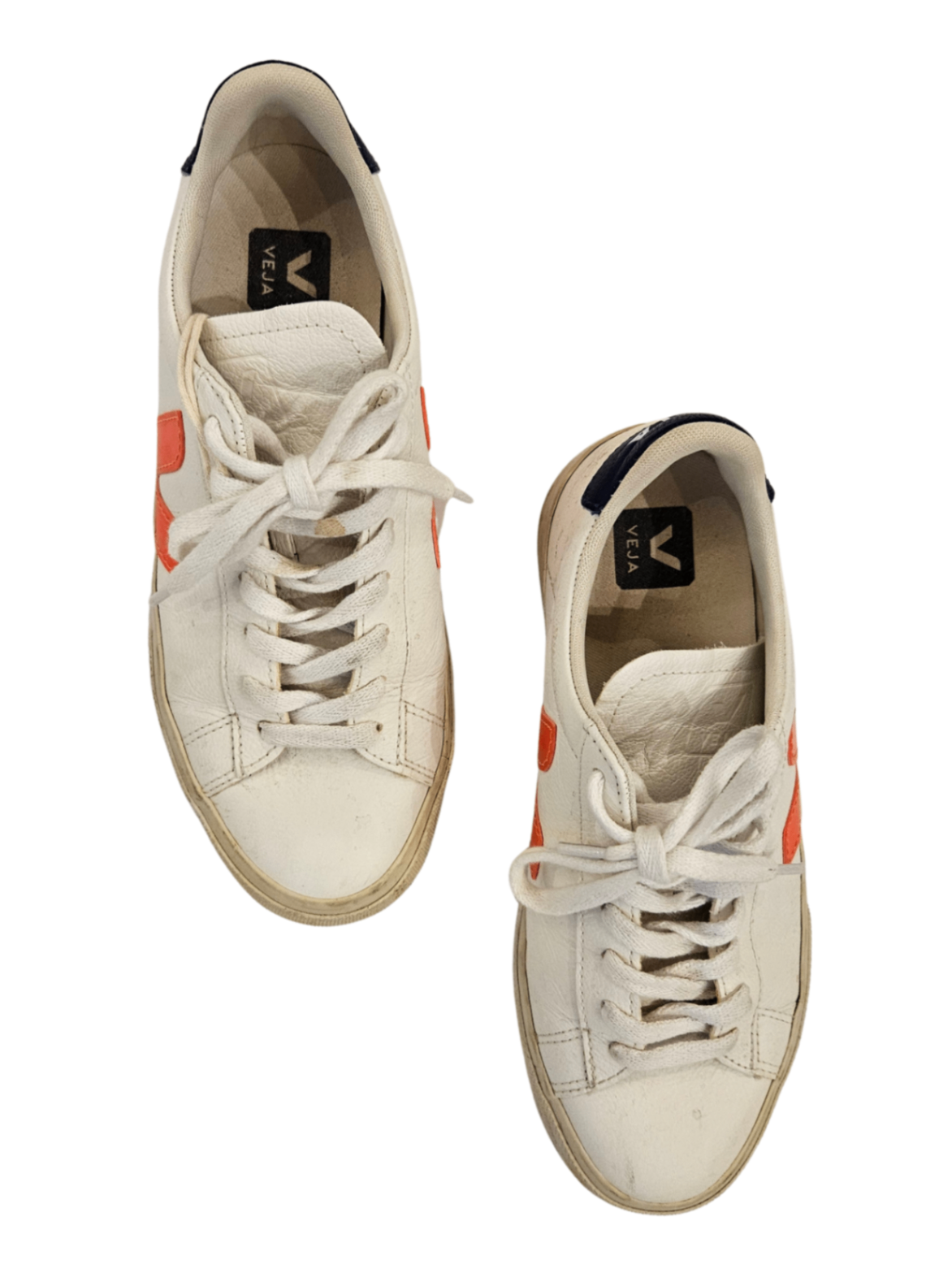 Campo Leather Sneakers White Orange Fluo / Size 39