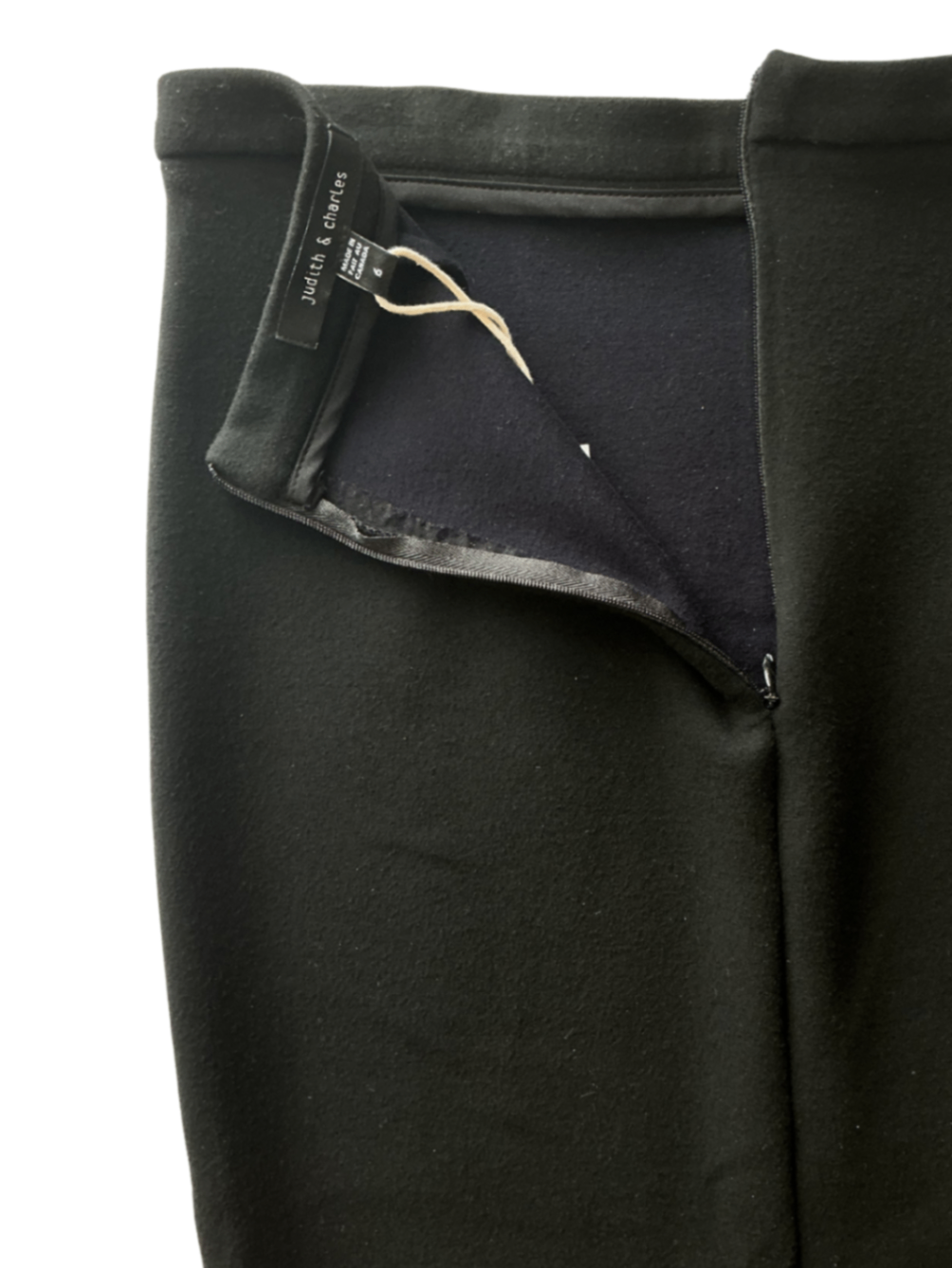 Fitted Stretch Midi Skirt Black / Size 6