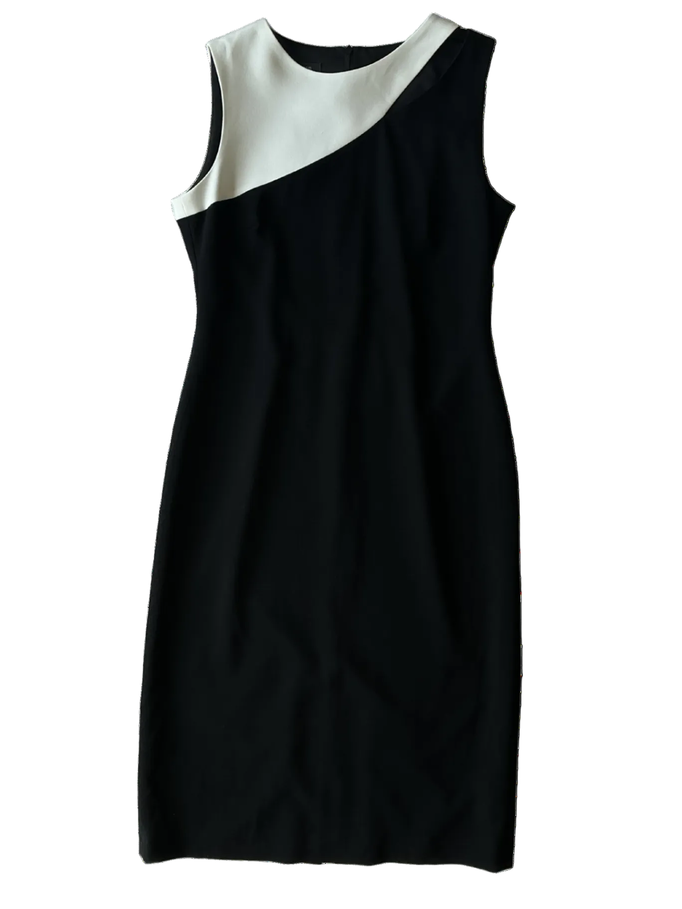 Midi Dress Shoulder Cutout Black/White / Size 10