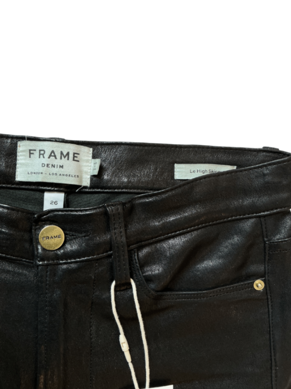 Le High Skinny Leather Washed Black / Size 26