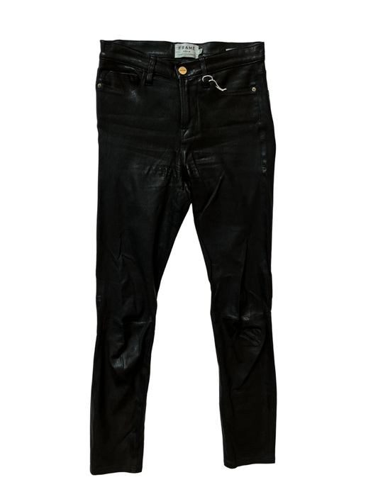 Le High Skinny Leather Washed Black / Size 26