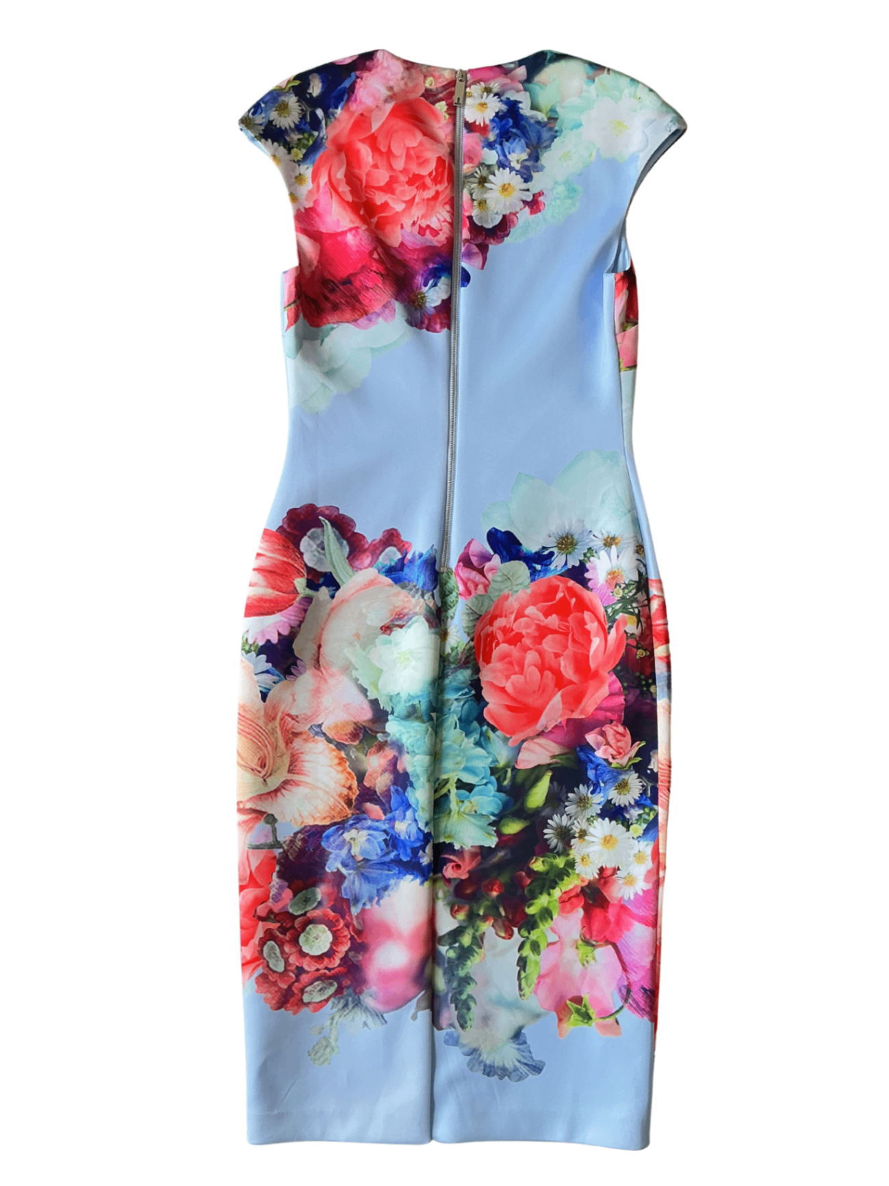 Brynee Blue Floral Bouquet Dress / Size 3 (L)