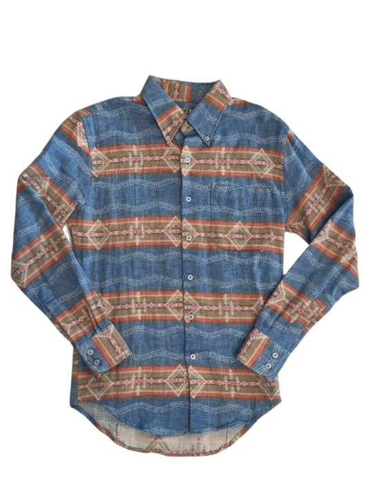 Navajo Print Vintage Longsleeve Shirt / Size S