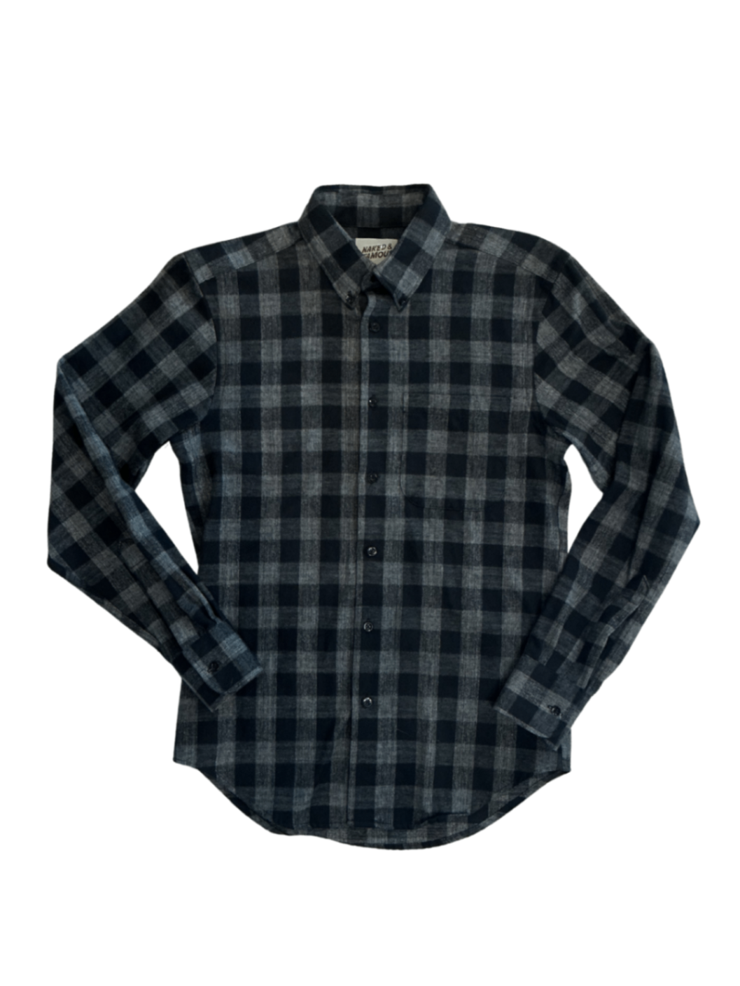 Regular Shirt Brushed Buffalo Check Grey / Size S