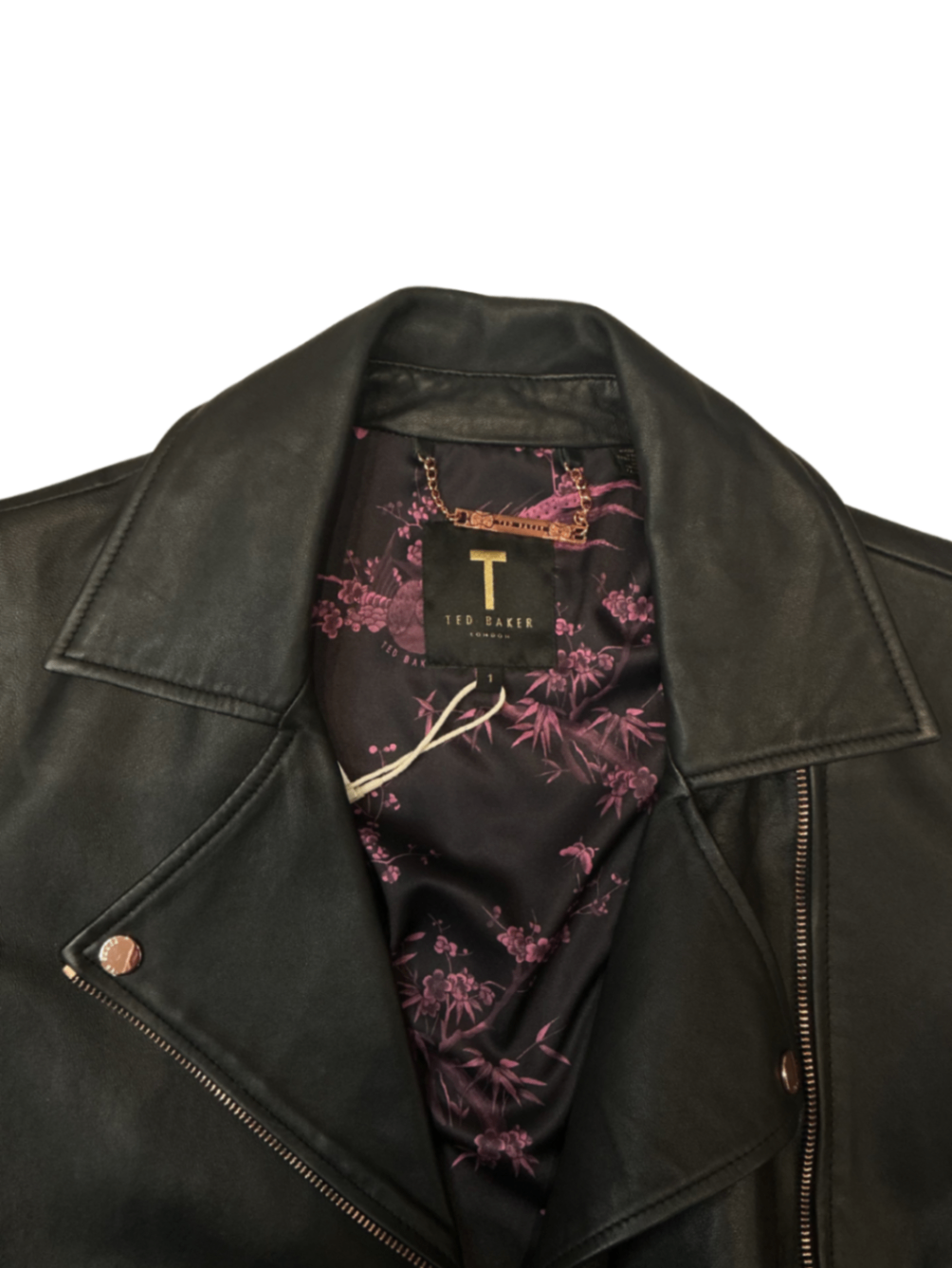 Lizia Black Leather Lambskin Moto Zip Jacket / Size 1 (S)