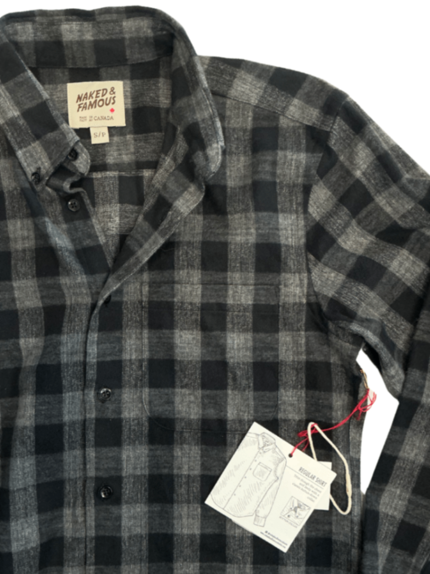 Regular Shirt Brushed Buffalo Check Grey / Size S