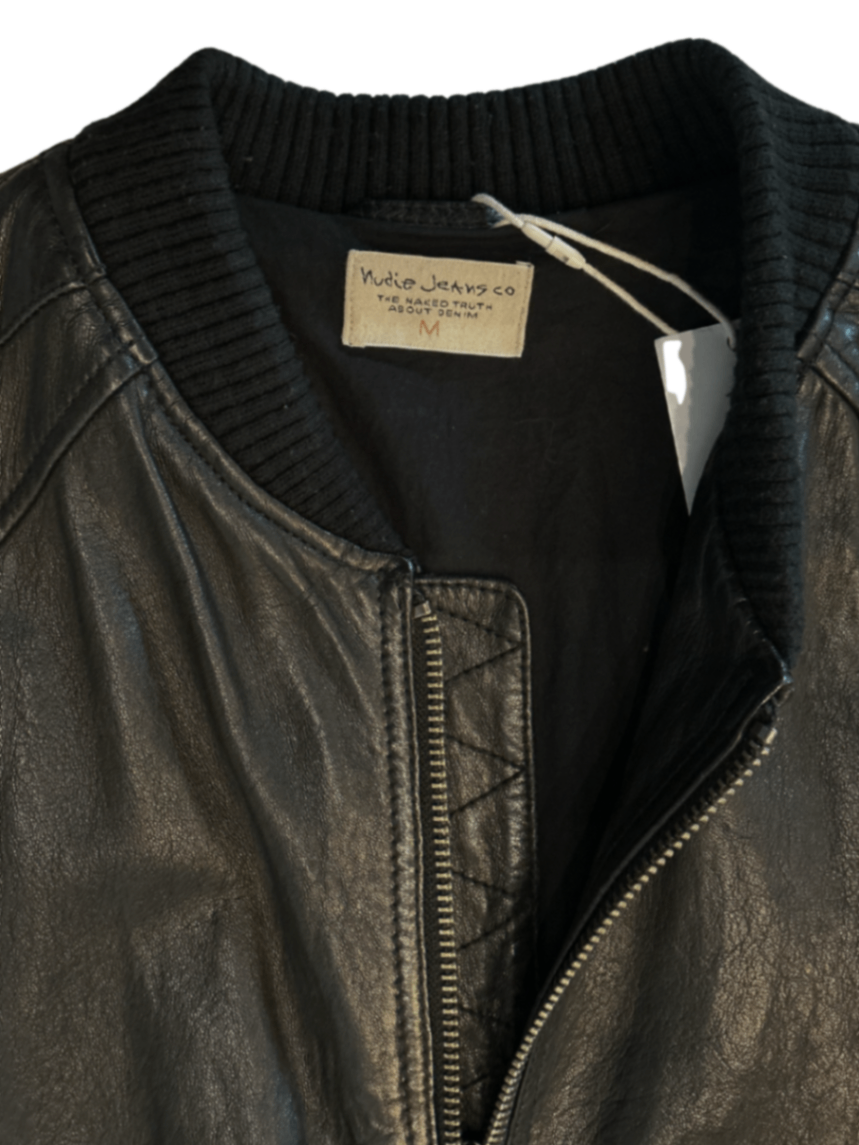 Brook Leather Bomber Jacket Black / Size M