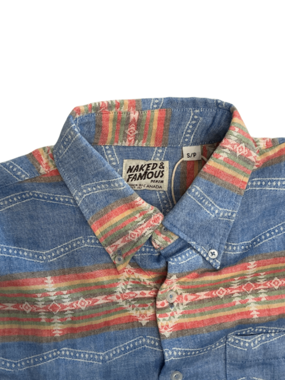 Navajo Print Vintage Longsleeve Shirt / Size S