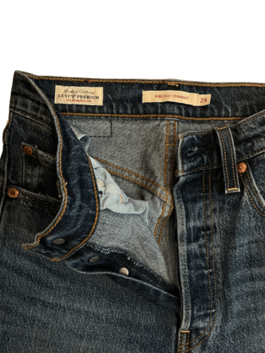 Ribcage Straight Jean Mid Blue / Size 24